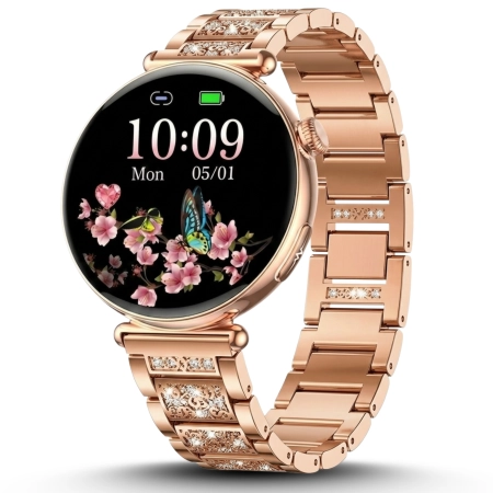 Smartwatch Zegarek Damski Kardio EKG Ciśnienie Rozmowy Cyrkonie Menu PL